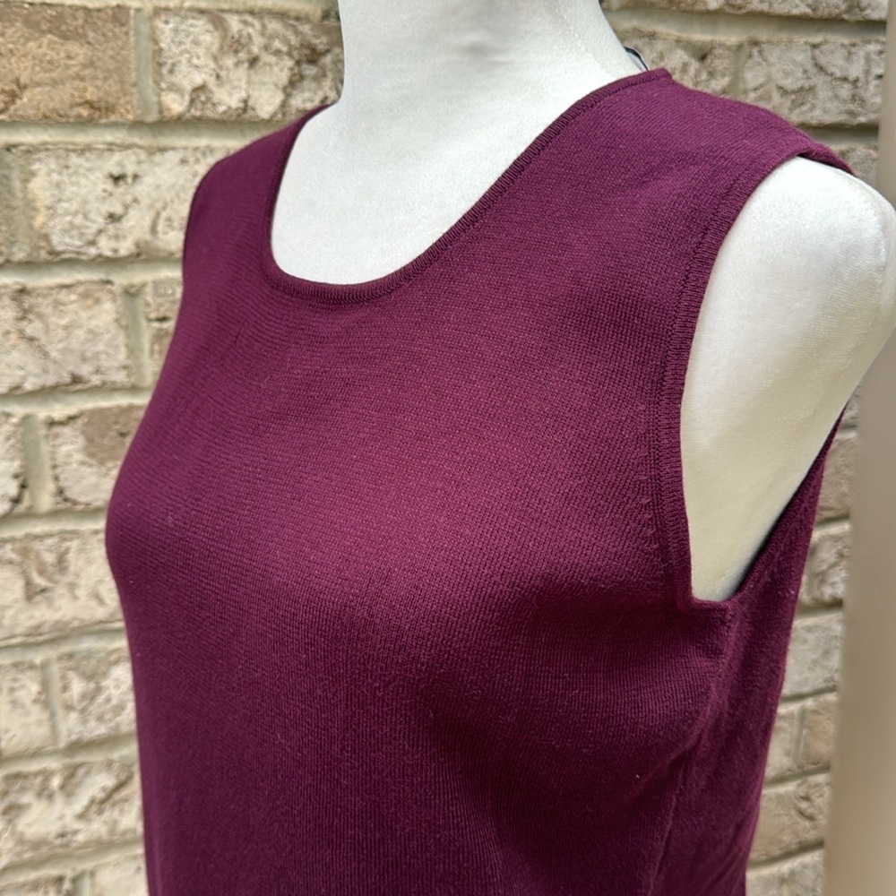 Valerie Stevens Dark Burgundy 100% Pima Cotton Knit Shell - Picture 4 of 9